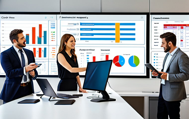 **Prompt:** A brightly lit, modern office showing diverse professionals collaborating around interactive dashboards displaying automated financial reports and real-time cash flow analysis. Emphasis on efficiency, teamwork, and data-driven decision-making.